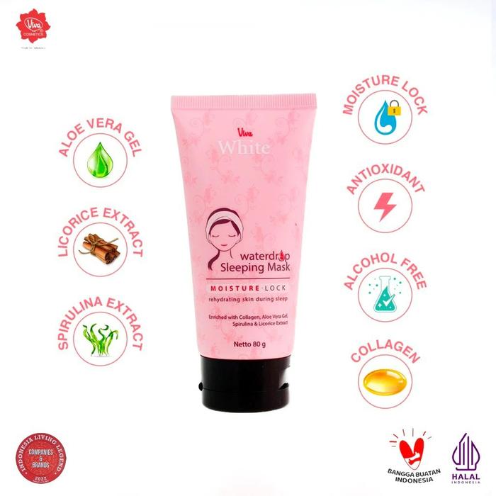 Gambar Viva White Waterdrop Sleeping Mask 80g/Masker Wajah - Water Sleep Mask, Viva dari Kios Branded_NEW undefined Tokopedia