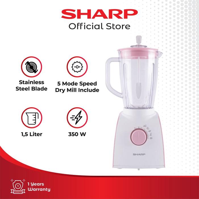Gambar Blender Sharp 3in1 Plastik 1.5Liter EM-P152P-PK dari Pacific Elektronik undefined Tokopedia