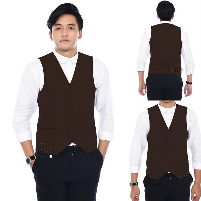 Promo Rompi Vest Jas Pria Formal Hitam Slimfit Kerja Kantor Premium ...