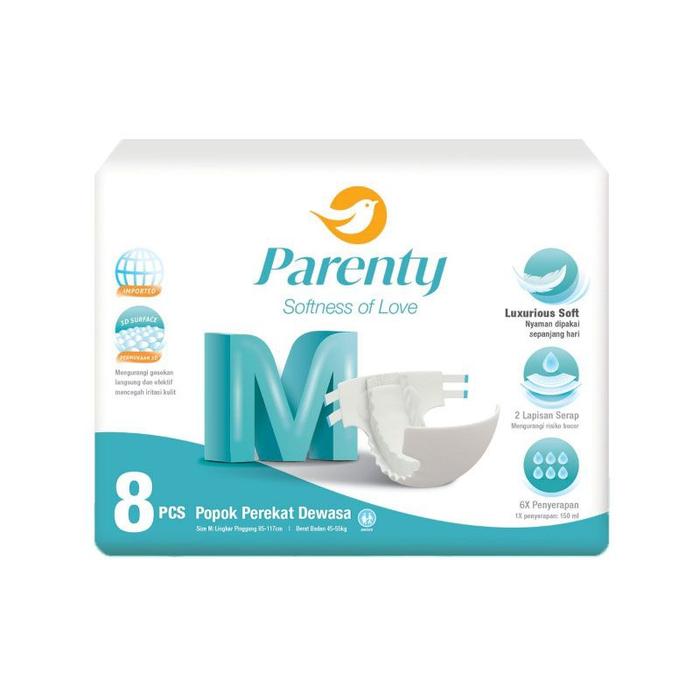 Gambar 1 bal PARENTY Adult Pants Soft Diapers/Pants Popok Perekat / Celana Size M/L/XL Popok Dewasa Lembut Menyerap Secepat Kilat - Parenty Adult Diapers/Perekat Soft M8 dari Phoebephoebe undefined Tokopedia