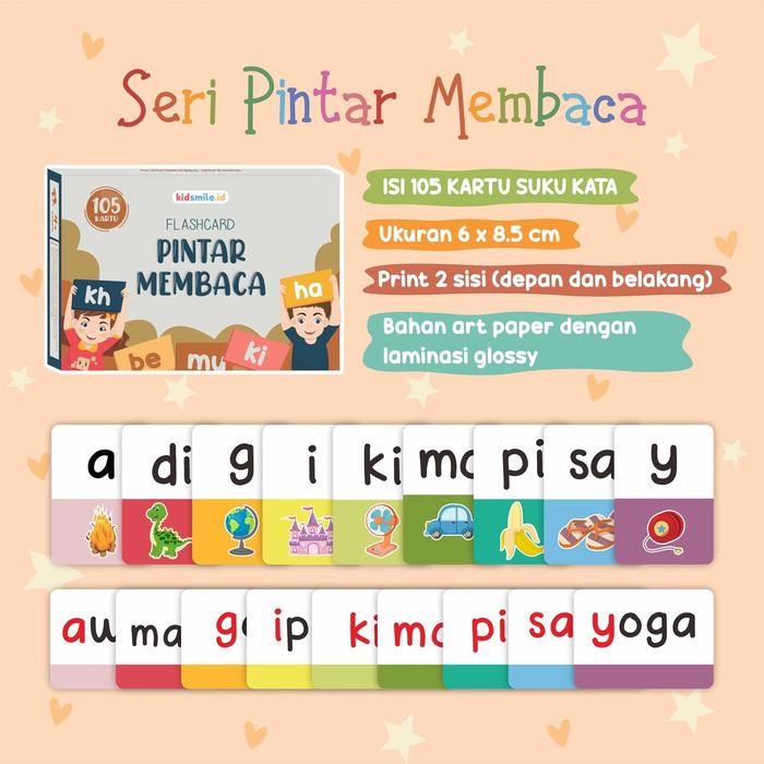 Gambar Flash Card Pintar Membaca Flashcard Suku Kata Mainan Edukasi Kidsmile Kartu Belajar Anak - Pintar Membaca dari Kidsmile.id undefined Tokopedia