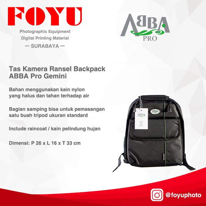 Gambar Tas Kamera Ransel Backpack ABBA Pro Gemini Tripod Camera Merah Hijau Aluminium - Gemini dari Foyu Photo undefined Tokopedia