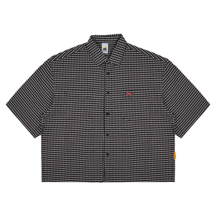 Gambar House of Smith Flannel Short Boxy Shroud Boxy Shirt - Kemeja Flanel Boxy Pria - BLACK BROWN, XL dari HOUSE OF SMITH undefined Tokopedia