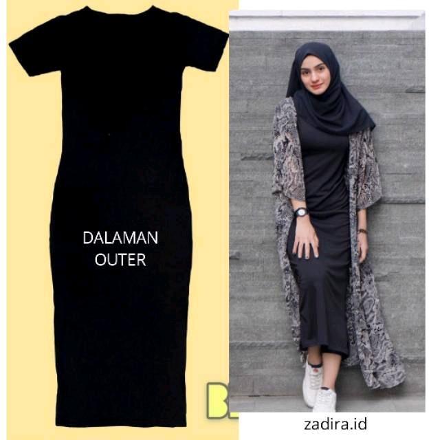 Gambar INER TANGAN PENDEK // DALEMAN OUTER //MANSET GAMIS //MANSET TANGAN PENDEK Dalaman Nyaman Span Cantik Panjang Hitam - hitam, Xs dari Syarah collections undefined Tokopedia