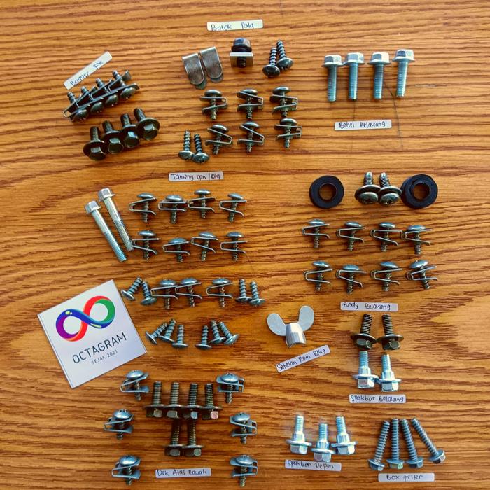 Gambar Gratis Ongkir/Baut Mio Motor/ Baut Body Motor Mio Smile Mio sporty/Baut Lengkap Mio Sporty / Mio Smile Mio Lama Full Set/ Baud Yamaha/Body Set Mio Sporty/Body Set Mio Smile - Paket Lengkap dari OCTAGRAM BAUT undefined Tokopedia