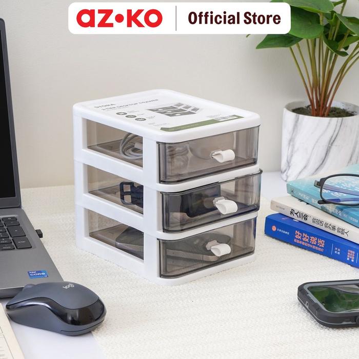 Gambar AZKO Stora Organizer Mini Desk Mini Drawer Tempat Organizer Laci Penyimpanan Alat Tulis Wadah Simpan Serbaguna Desk Storage - 3 Layer dari AZKO ID undefined Tokopedia
