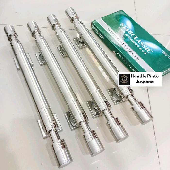 Gambar 1 set Handle Pintu Model Barbel 4pcs + Bodi Kunci 45cm 60cm tarikan pintu rumah dua daun gagang pintu minimalis kupu tarung - doff, 33cm dari HANDLE PINTU JUWANA_NEW undefined Tokopedia