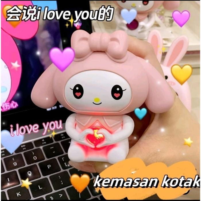 Gambar Boneka Bersuara / Boneka Suara I Love You ILY / Hadiah Anniversary Hadiah Valentine / Versi audio 3D Sanrio Moon Night Light Cinamoroll/Lotso/Kuromi/Melody Kawaii Figure Kartun Lampu LED - MELODY dari marchieofficial undefined Tokopedia