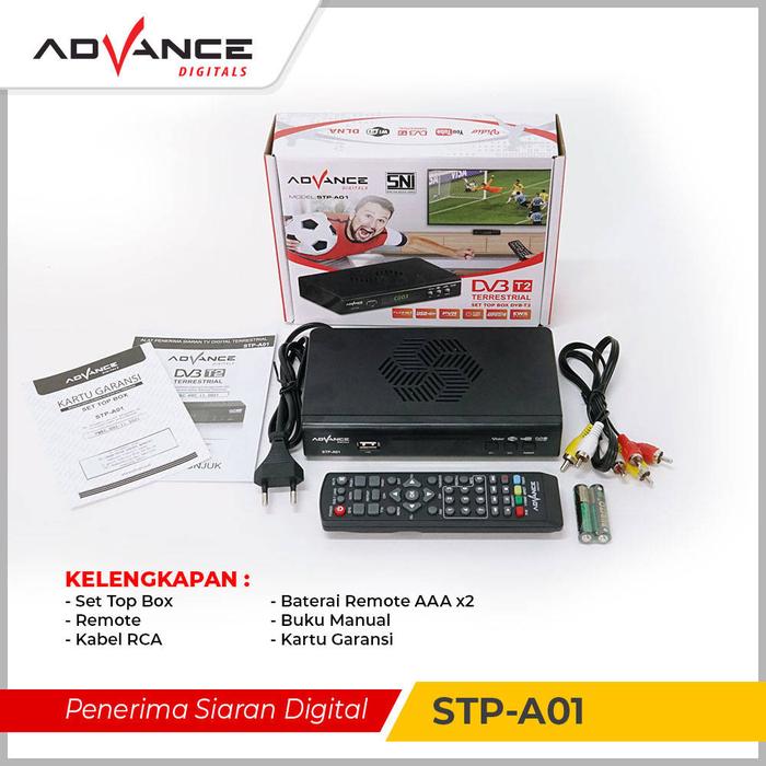 Gambar 【COD】Advance STP-A01 Set Top Box STB Digital DVB Full HD Receiver TV Garansi Resmi 1 Tahun Antena Kabel - HITAM dari ADVANCE.DIGITALS undefined Tokopedia