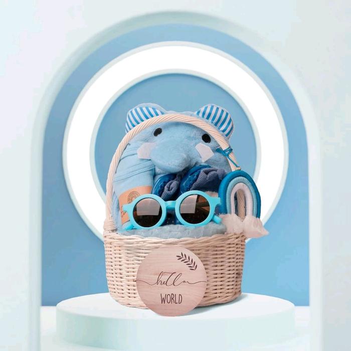 Gambar Premium - Paket Kado Hamper Bayi Lahiran - Paket Berikut Rotan Cantik Bayi Baru lahir Lembut - BIRU, ALL SIZE dari Aurel Babyshop undefined Tokopedia
