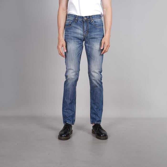 Gambar LGS - Celana Jeans Pria Regular Motif Washed Warna Biru Denim - JPF.499.P103.A650.C Katun Panjang dari LGSgeneration undefined Tokopedia