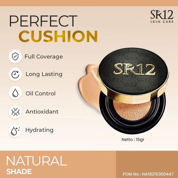 Gambar BEDAK BASAH TAHAN LAMA ANTI AIR - PERFECT CUSHION SR12 - BB Cushion SR12 Niacinamide Vitamin Blemish Foundation - natural dari DISTRIBUTOR PERMEN JAHE undefined Tokopedia