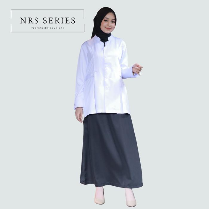 Gambar NRS Series - Baju PDH Putih Seragam Dinas Pemda PNS Wanita Terbaru - hitm putih set rok A, S dari NRS Series_NEW undefined Tokopedia