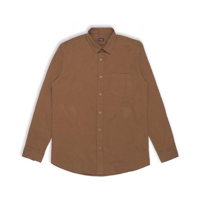 Gambar SHADOW Kemeja Lengan Panjang Shanghai Kerah Slim Fit Brown KPJ02B - M dari Superego co undefined Tokopedia