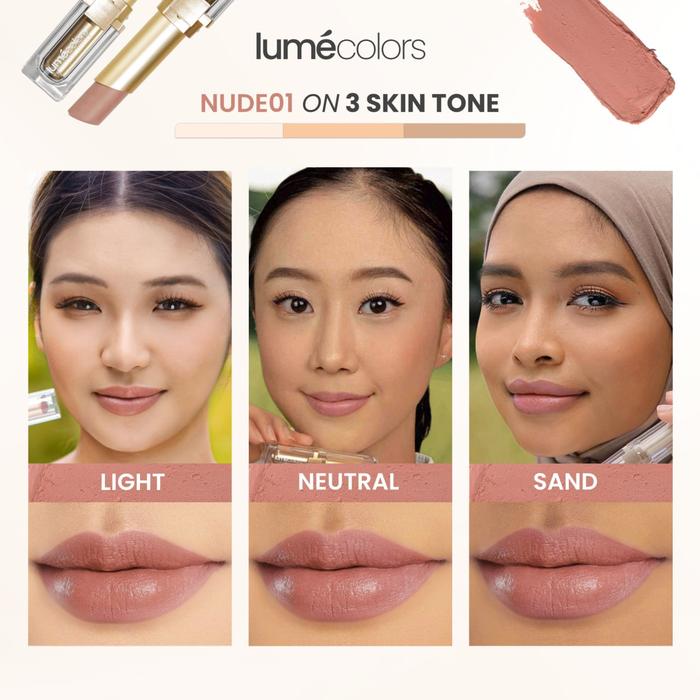 Gambar Lumecolors Lipstik Cream Matte Waterproof Anti Air Tahan Lama Hingga 12 Jam Tidak Mudah Kering Lengket Ukuran 4ml Bibir Lipstick - Nude 01 dari Lumecolors undefined Tokopedia