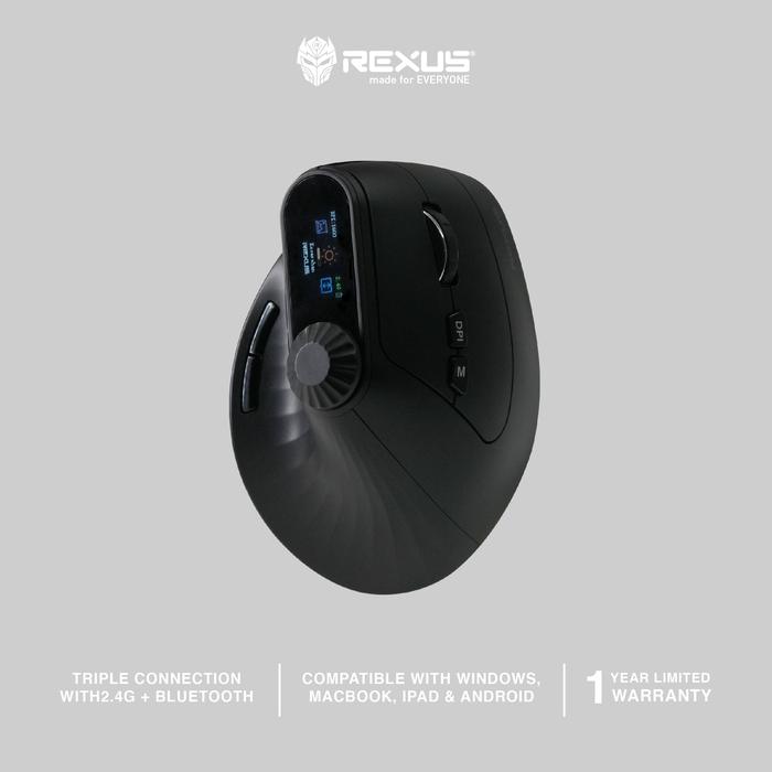 Gambar Rexus Clif Pro QV280 Mouse Office Ergonomic Vertical Wireless Bluetooth - Spesifikasi dari Rexus Official Shop undefined Tokopedia