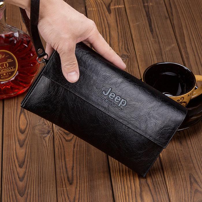 Gambar DOMPET CLUTCH KULIT CLASSIC JEEP BULUO PRIA WANITA LEATHER WALLET COWOK IMPORT MURAH GROSIR JP078 - BLACK dari LEVEL UP COLLECTION_NEW undefined Tokopedia