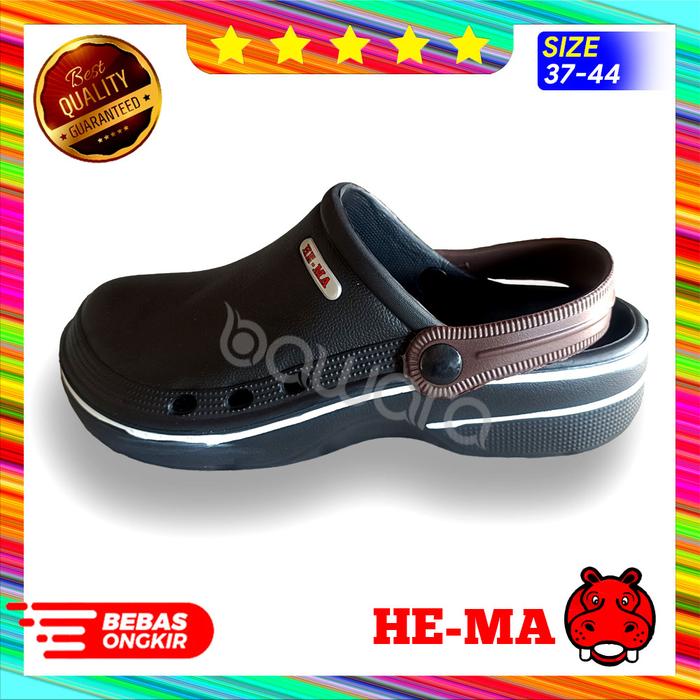 Gambar Sandal Pria HE-MA HJP 956 Premium Sandal Crocs Sandal Kamar Mandi AntiSlip Sandal Baim Kodok Nyaman Kuat Ringan Original - Hitam Cokelat, 41 dari Bawara Indonesia undefined Tokopedia