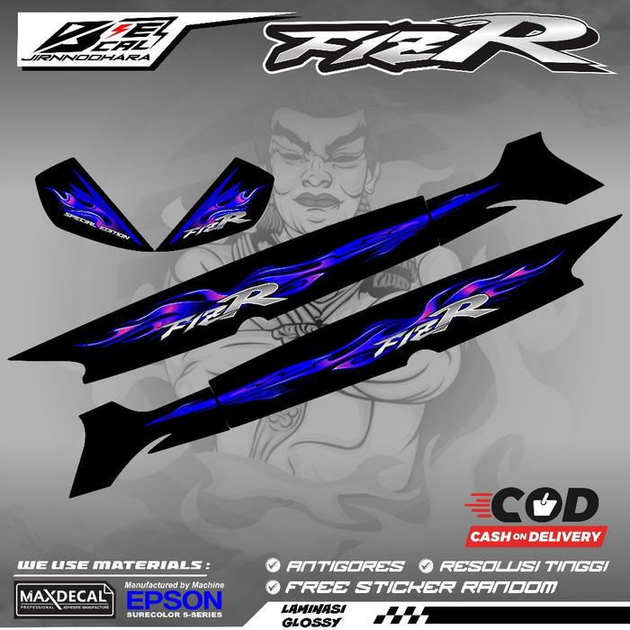 Gambar STRIPING STIKER VARIASI YAMAHA FIZ R FIZR F1Z R AG STYLE API FLAME SS TWO K16 - BIRU PINK dari JL STIKER undefined Tokopedia