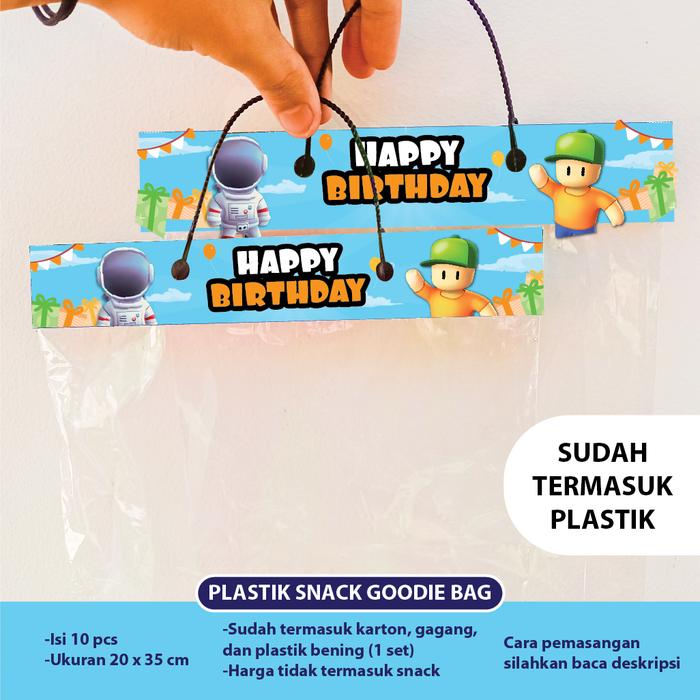 Gambar PLASTIK SNACK STUMBLE GUYS TAS SOUVENIR ULANG TAHUN BINGKISAN MAKANAN CHIKI HIASAN ULTAH GAME ANAK DEKOR DEKORASI KADO GOODIE BAG dari Scarllet Party undefined Tokopedia