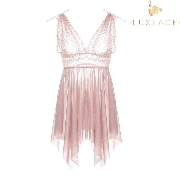 Gambar Luxlace Dua cara pakai Desain rok tidak beraturan daster teby baju tidur bludru dress katun Gaun tidur selempang renda jala V dalam yang tembus pandang, pakaian rumah bergaya putri manis dan imut kelas atas Pengiriman privasi Wanita Salur Pendek - Pink, ALL SIZE(S-XXXL) dari LUX LACE WEAR undefined Tokopedia
