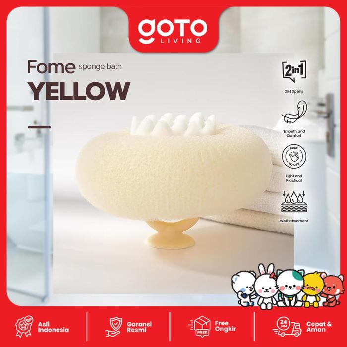 Gambar (Special Offer) Goto [COD] Fome Sponge Bath Shower Puff Spons Mandi Badan Pengangkat Daki - YELLOW dari Goto Living Kota Tangerang Tokopedia
