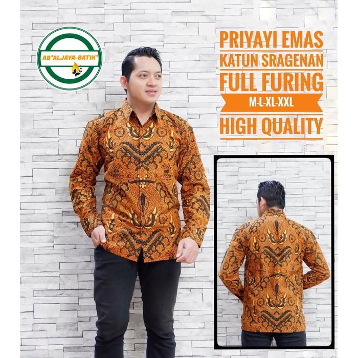 Gambar PRIYAYI EMAS ALJAYA KEMEJA BATIK PRIA SOLO LENGAN PANJANG PENDEK LAPIS FURING ATASAN PREMIUM MODERN - PANJANG, M dari batiksoloamanah undefined Tokopedia