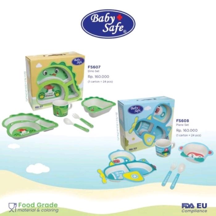 Gambar Baby Safe FS607 Dino Feeding Set Tempat Makan Bayi dari Balonku Babyshop undefined Tokopedia