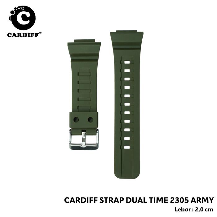 Gambar CARDIFF Strap DT 2305 Original Tali Jam Tangan Bahan Rubber Lebar 2 CM - army dari CARDIFF. undefined Tokopedia
