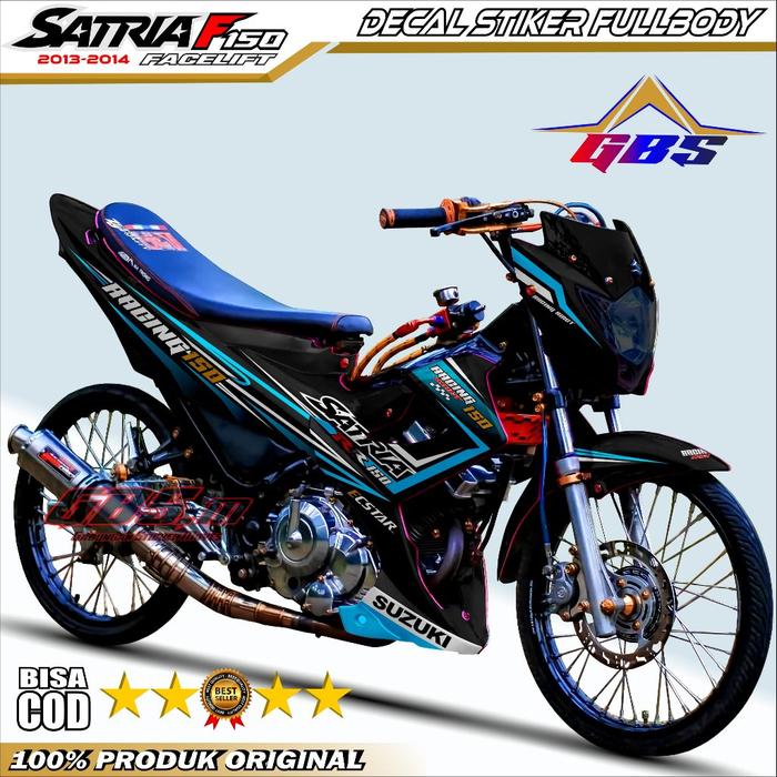 Gambar Bisa COD Stiker Decal Satria FU Facelift Fullbody Hitam List Racing Striping Variasi Motor Satria FU Fullbody Motor Motorcycle - Sky Blue List Racing, GLOSSY dari GBS DECAL STIKER VARIASI undefined Tokopedia