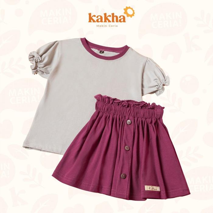 Gambar Kakha - Set Main Zamora (0-5 tahun) SNI / (Setelan anak perempuan/ Baju setelan anak perempuan) - Magenta-Grey, S dari Kakha Series undefined Tokopedia