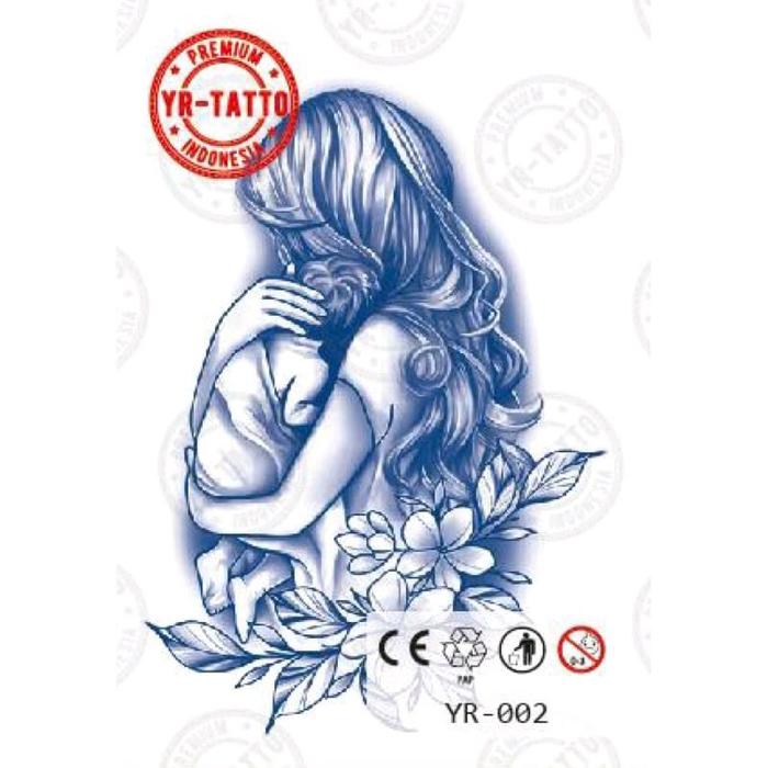 Gambar Tato Semi permanen Ibu dan Anak Kode YR Free Random stiker tatoo Biru Temporary - YR 002 dari Vachstore Temporary undefined Tokopedia