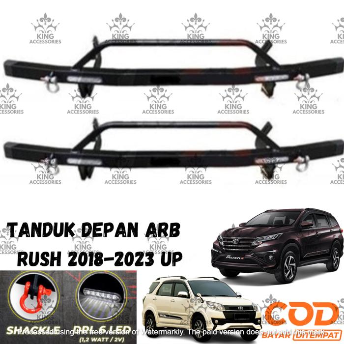 Gambar TANDUK TOWING DEPAN DAN BELAKANG BESI BAR PELINDUNG BEMPER MOBIL RUSH 2018-2023 UP - TANDUK DEPAN dari King Accessories Mobil undefined Tokopedia