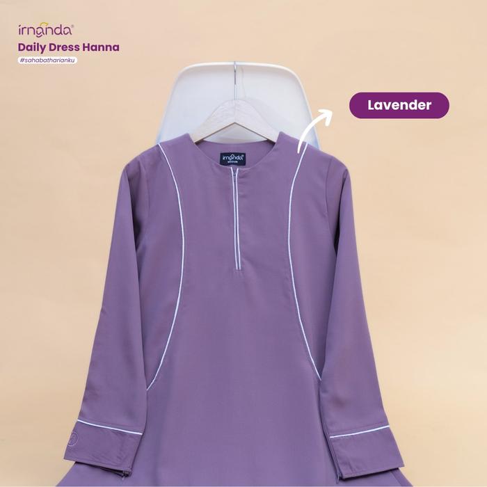 Gambar Irnanda Hanna Dress Gamis basic Polos wanita Bahan Madeline Simple Kantong Wudhu Busui Friendly Muslim Lebaran Remaja - Lavender, XL dari Irnanda undefined Tokopedia