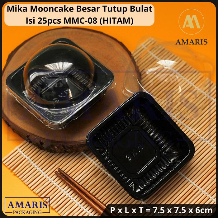 Gambar Mika Mooncake / Puding Besar Tutup Bulat Isi 25 Pcs MMC-8 Amaris Packaging - HITAM dari Rajabox Packaging undefined Tokopedia