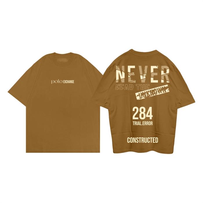 Gambar Baju Kaos Distro Oversize Wanita Pria Never Fear The Unknown Premium Style Korea Estetik Big Size Jumbo Atasan Oblong Lengan Pendek Polo Exchange Branded Katun Combed - Caramel - Never 284, M dari Polo Exchange undefined Tokopedia