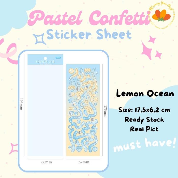 Gambar bloomingyourdays Stiker Pita confeti Warna Pelangi Anti Air Untuk Dekorasi Scrapbook confetti sticker gliter photocard journal dekorasi - Lemon Ocean dari Blooming Your Days undefined Tokopedia