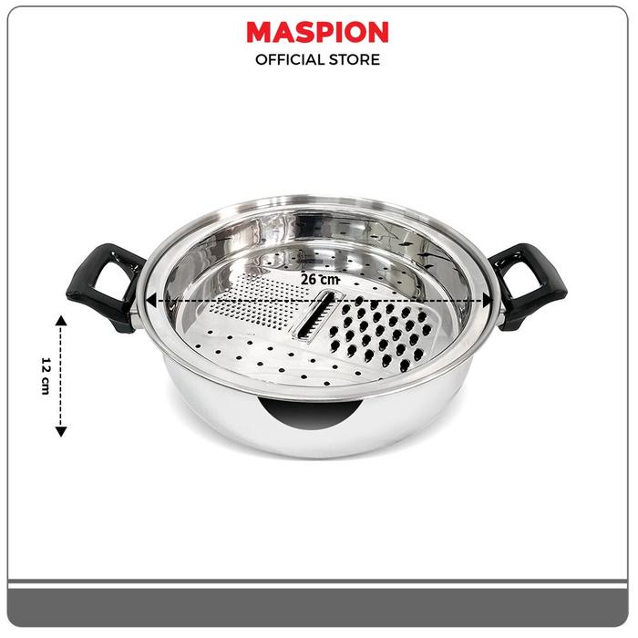 Gambar Maspion Panci Stainless Steel Multi Function 26 cm Tutup Kaca - 26 cm dari Maspion Official Store undefined Tokopedia