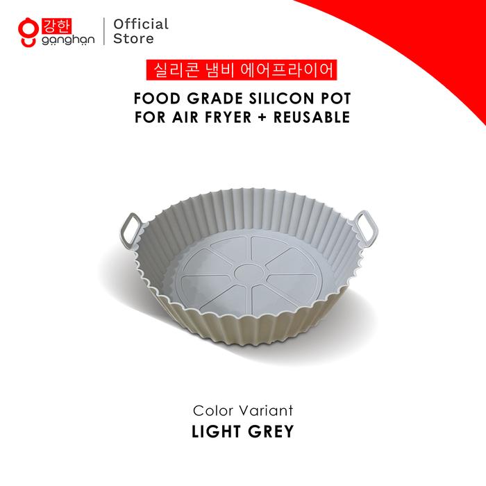 Gambar Ganghan Wadah Alas Air Fryer Silikon Anti Lengket Reusable Liner 16cm - YK16 - Abu-abu dari Ganghan Official undefined Tokopedia