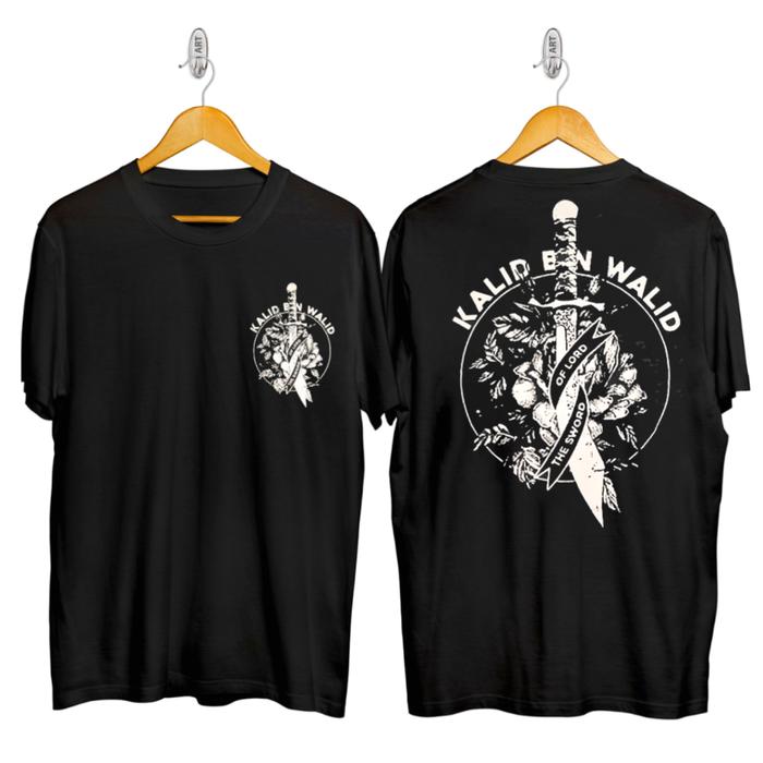Gambar Kaos Khalid Bin Walid Lengan Pendek Hitam \ T-shirt Pria Islami \ Distro Khalifah Kata - Kata Arab \ Katun Combed 30s Nyaman Panjang Baju - HITAM, L dari VELOSSTORE undefined Tokopedia