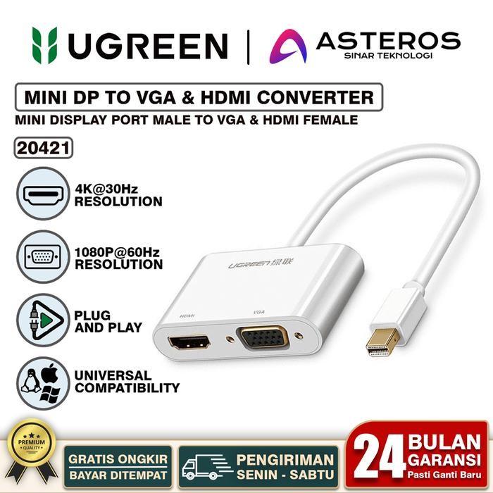 Ugreen Converter Adapter IN Mini DP USB Type C To HDMI Dan VGA  10439 MINI DP B di Zth Official Tokopedia
