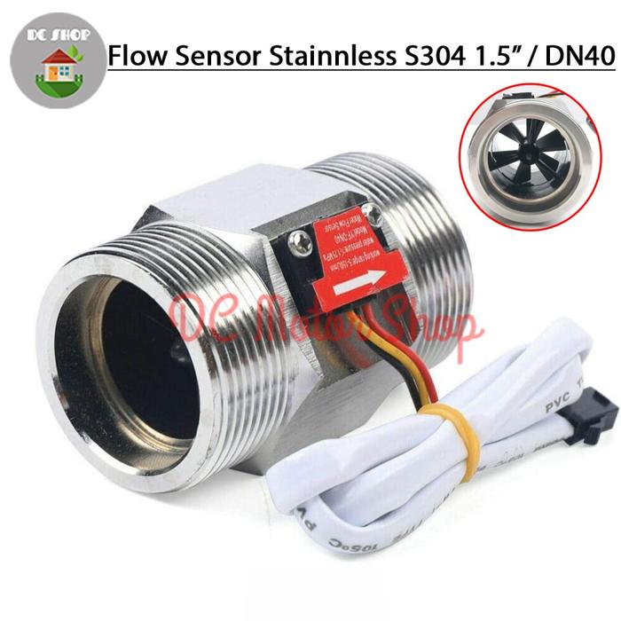 Gambar Water Flow meter Sensor Stainless 1.5" G1.5 DN40 Hall Effect Sensor - Water Flow G1.5 DN40 Hall dari DC Motor Shop undefined Tokopedia