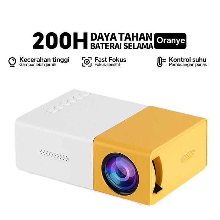 Gambar 【COD】 Proyektor LED Ultra HD 1080P Kecerahan Tinggi Mini Home Theater Portabel Mendukung Proyeksi Ponsel Proyektor Mini 3D Cocok untuk Kamar Tidur/Kantor/Rapat - Kuning Putih dari SINE&LINK undefined Tokopedia