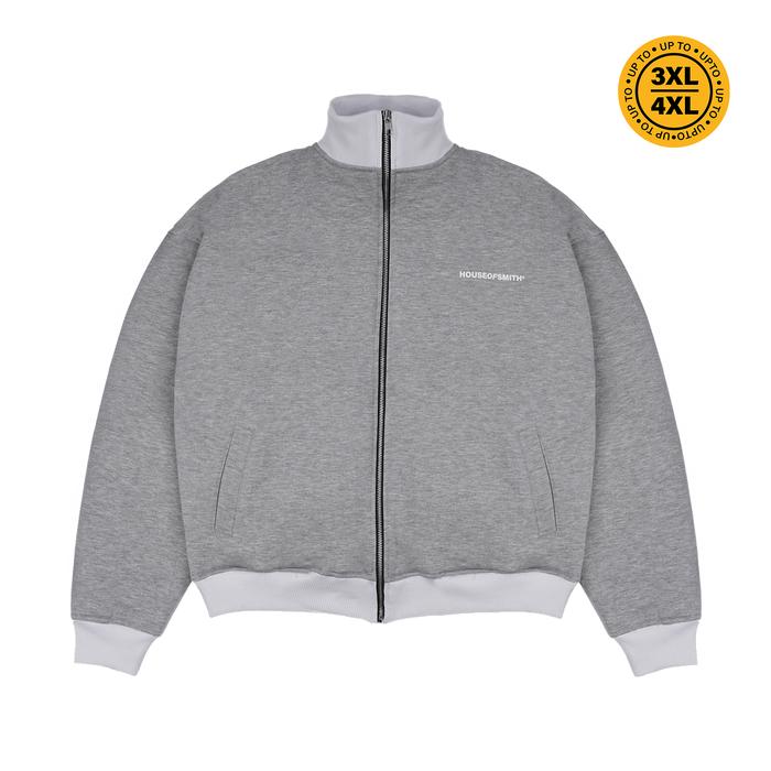 Gambar House of Smith Jacket Trap Tracktop Boxy Heather Grey -  Jaket Tracktop Boxy Pria - M dari HOUSE OF SMITH undefined Tokopedia