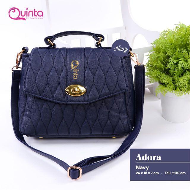 Gambar TAS SELEMPANG QUINTA ADORA TAS SLEMPANG WANITA UK. 26*18*7 CM SLINGBAG KULIT SINTETIS PREMIUM SPESIAL QUILTING - NAVY dari Juragantasku_NEW undefined Tokopedia