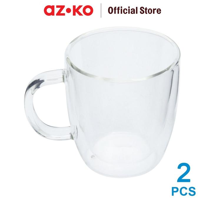 Gambar AZKO Delicia Set 2 Pcs Cangkir Double Wall Gelas Dengan Handle Cup Wadah Minuman Perlengkapan Dapur Peralatan Minum - 230 dari AZKO ID undefined Tokopedia