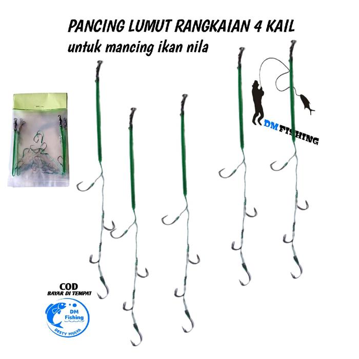 Gambar Pancing Lumut Rangkaian 4 Kail Marusode/1054 untuk Mancing Ikan Nila Ukuran 2 Jari ke Atas - NO 7 dari D mulya undefined Tokopedia