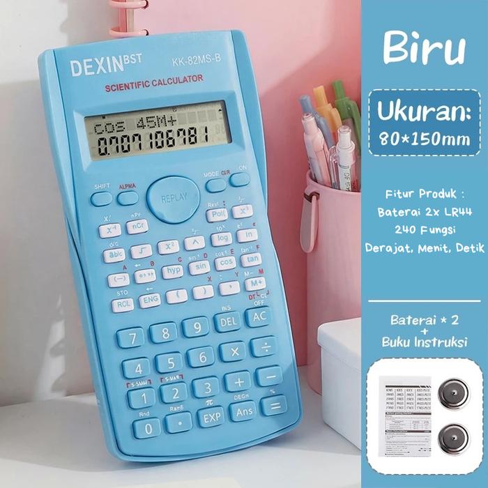 Gambar Aimilo - Kalkulator Ilmiah Lengkap 240 Fungsi Scientific Calculator Trigonometri Statistik Baterai - BIRU dari Aimilo Semarang undefined Tokopedia