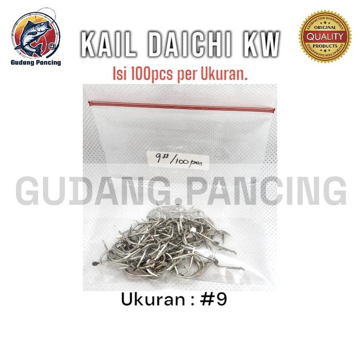 Gambar Kail pancing Daichi KW isi 100pcs cocok untuk membuat mata kail garong baronang dan mata kail metal jig terbuat dari bahan stainless steel anti karat dan sangat tajam dengan kualitas bahan yang bagus dan tahan lama - Ukuran #9 dari Gudang Pancing Jakarta undefined 5 Tokopedia
