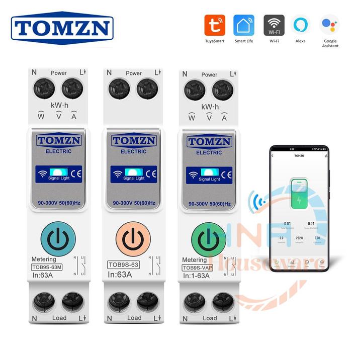Gambar MCB AC Smart KWH Meter TUYA smartlife 1- 63A TOMZN 1P+N WIFI Smart Switch Energy Meter Kwh Metering Monitoring Circuit Breaker Timer Relay MCB dari HNA-houseware undefined Tokopedia
